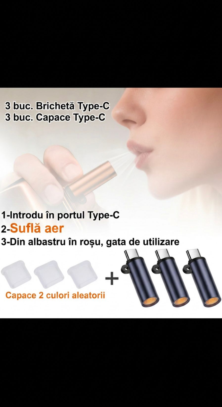 Set 3 brichete USB-C